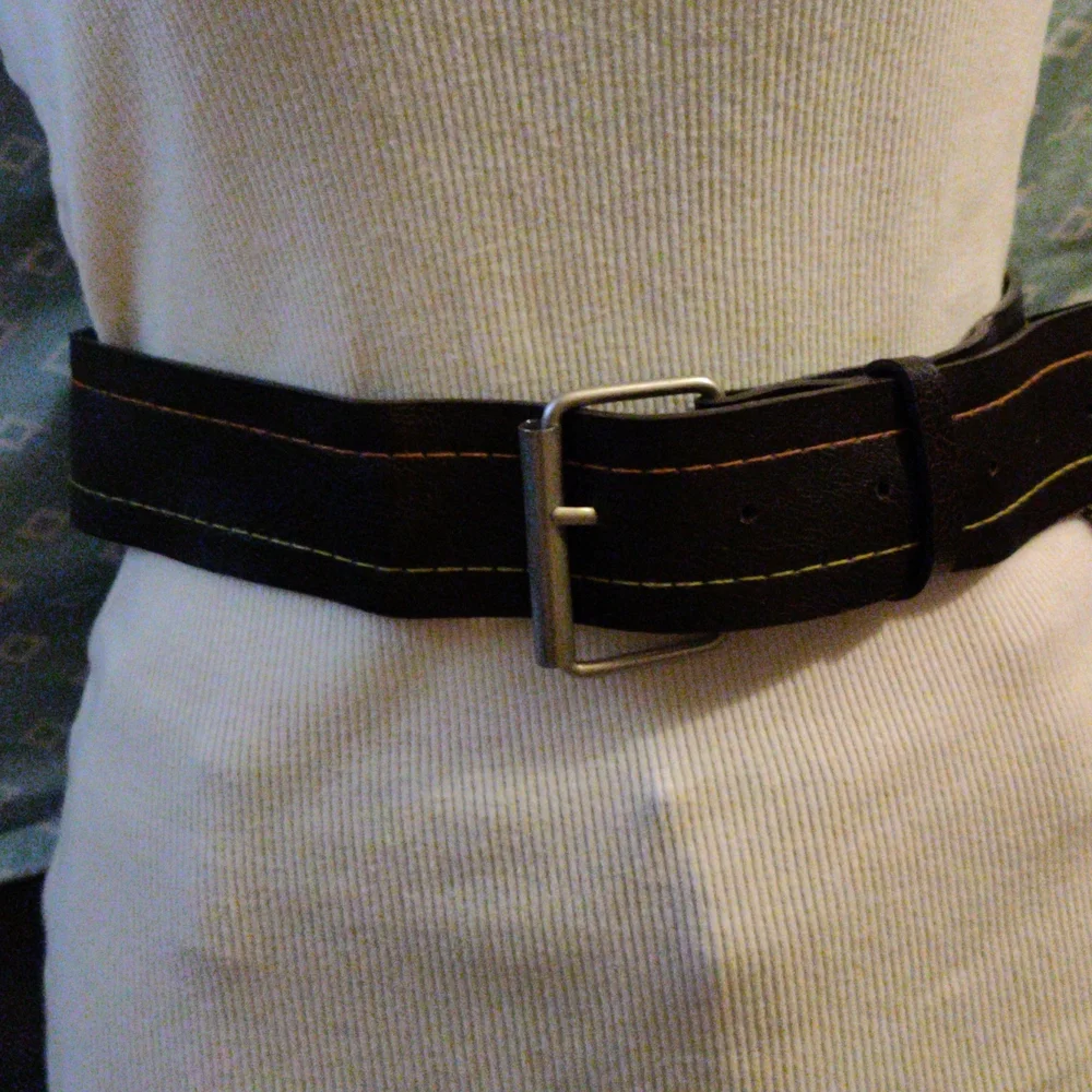 Brown Faux Leather Belt with chain